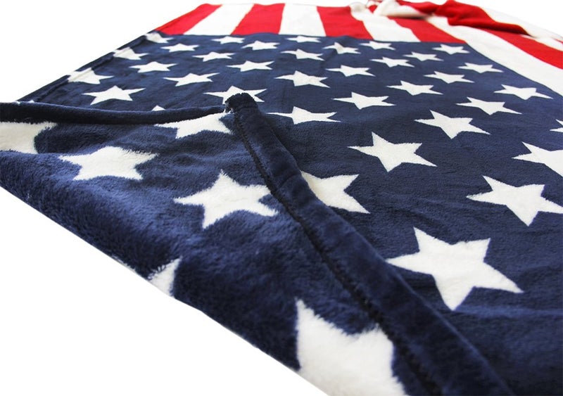 BXT 59"x79" American Flag Bed Sofa Blanket Couch Cover Luxury Super Soft Flannel Warm Plush Fleece Bed Throw Quilt Blanket Bedspread for Bed Couch Sofa Car Travel Bedding Blankets Machine Washable - Image 4